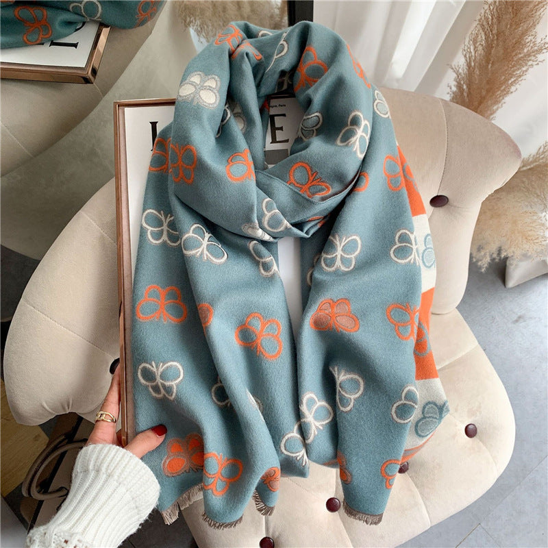 Soft Thickened Cashmere Scarf – Double-Sided Comfort