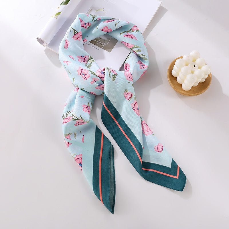 Soft Silky Red Scarf with Stunning Contrast Design