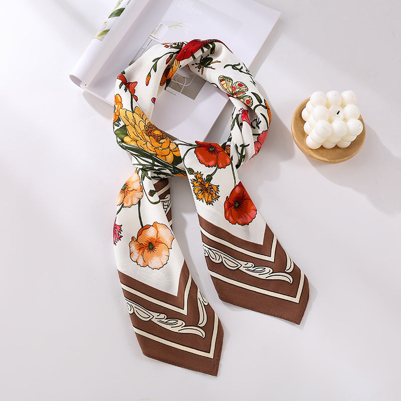 Soft Silky Red Scarf with Stunning Contrast Design