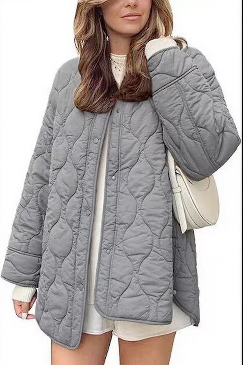 Lightweight Cotton Coat, Loose Fit, Stylish String Accent