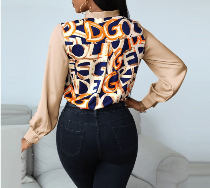 Bold and Beautiful Printed Lantern Sleeve Shirt for Women
