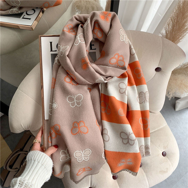 Soft Thickened Cashmere Scarf – Double-Sided Comfort