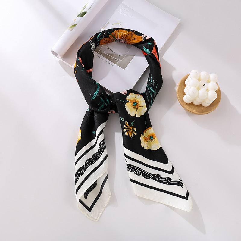 Soft Silky Red Scarf with Stunning Contrast Design