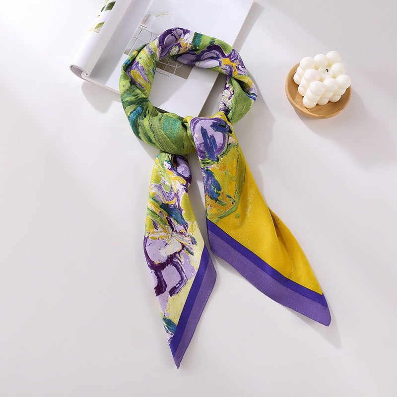 Soft Silky Red Scarf with Stunning Contrast Design