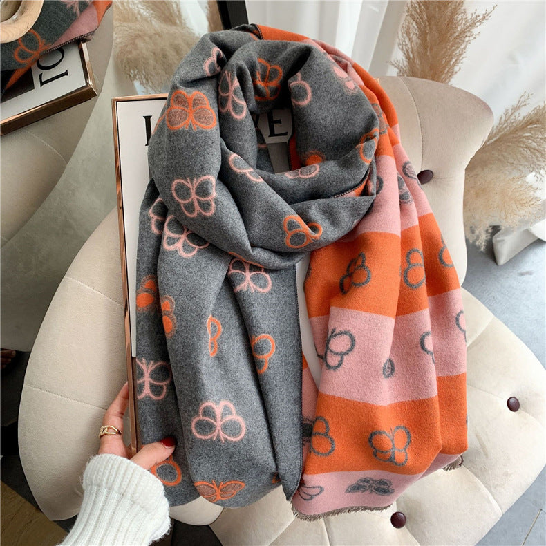 Soft Thickened Cashmere Scarf – Double-Sided Comfort