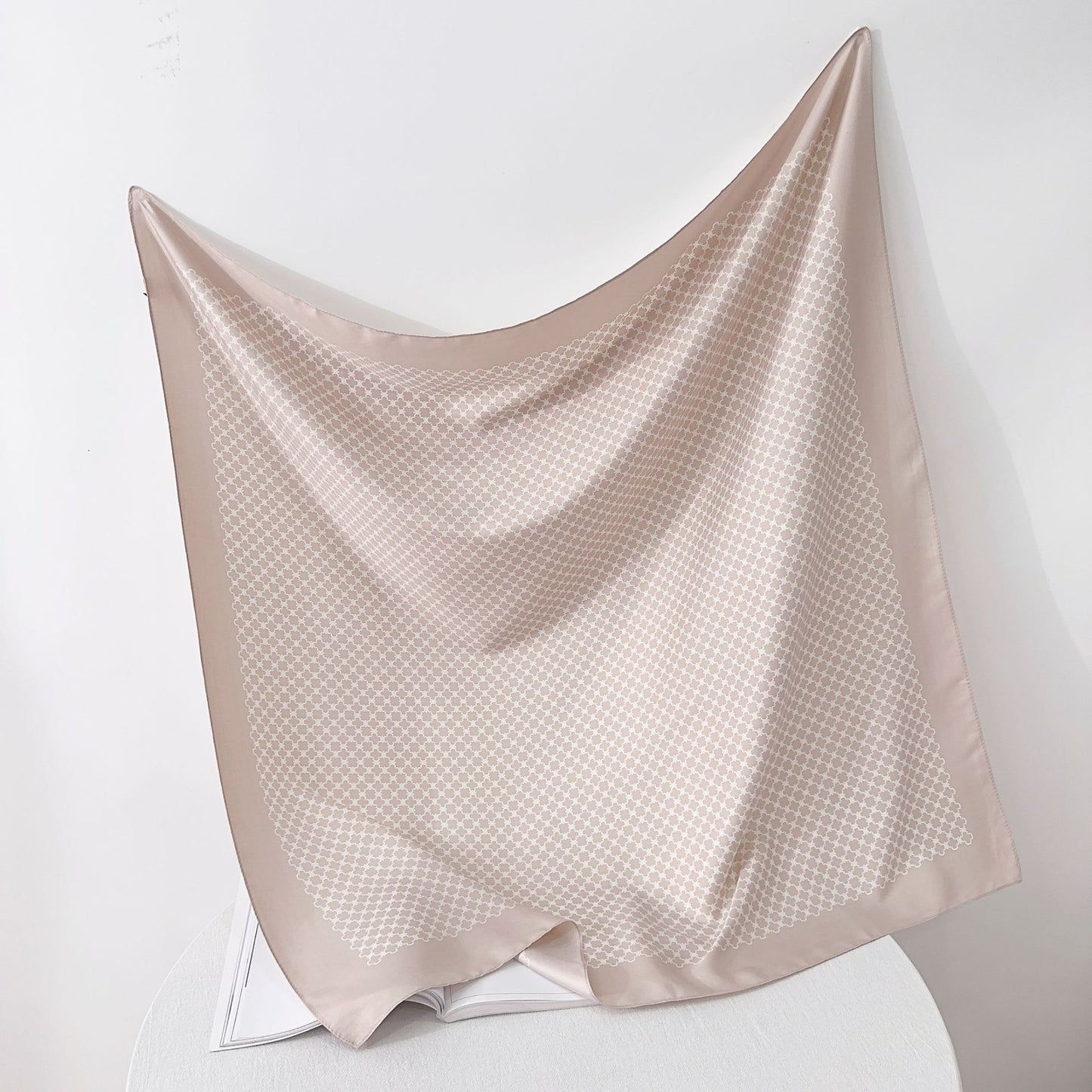 Soft Silky Red Scarf with Stunning Contrast Design