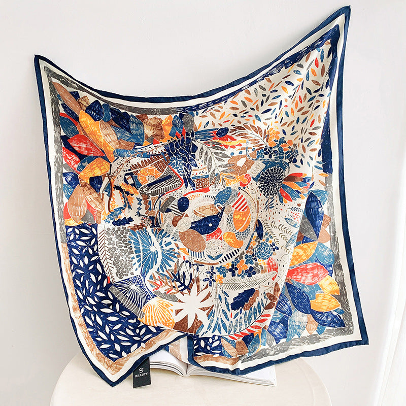 Soft Silky Red Scarf with Stunning Contrast Design