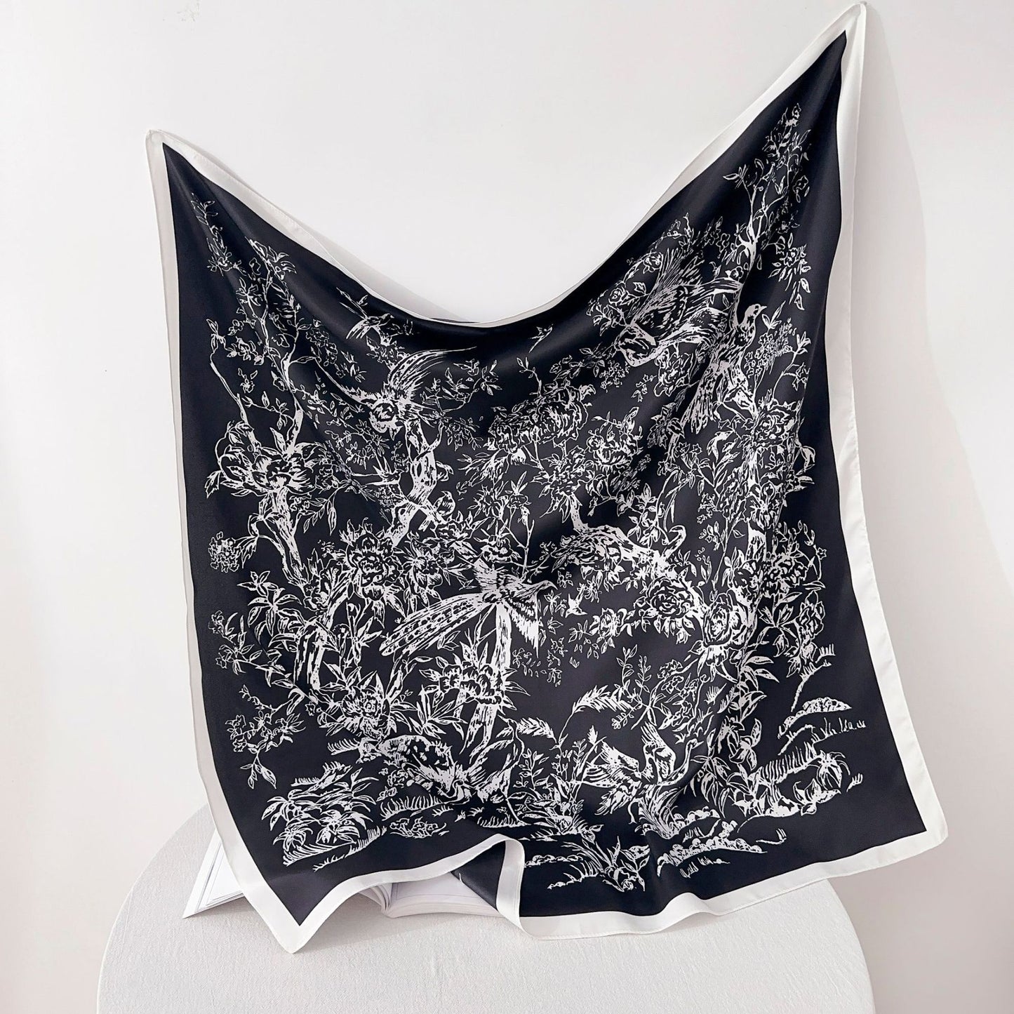 Soft Silky Red Scarf with Stunning Contrast Design