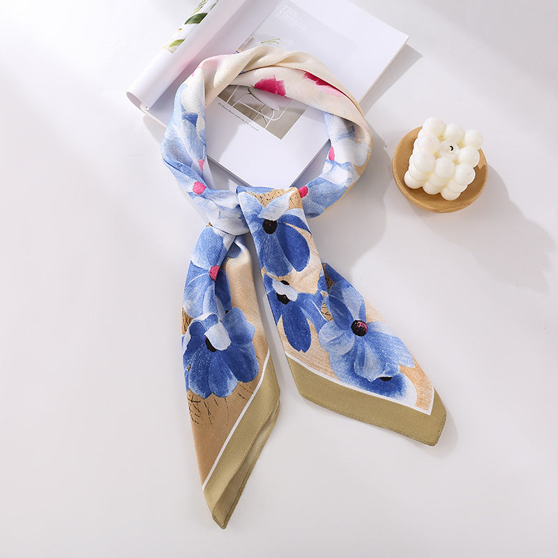 Soft Silky Red Scarf with Stunning Contrast Design