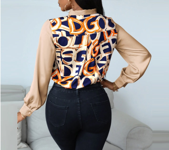 Bold and Beautiful Printed Lantern Sleeve Shirt for Women