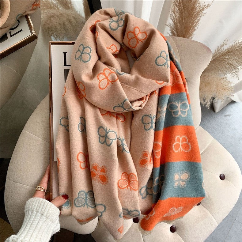 Soft Thickened Cashmere Scarf – Double-Sided Comfort