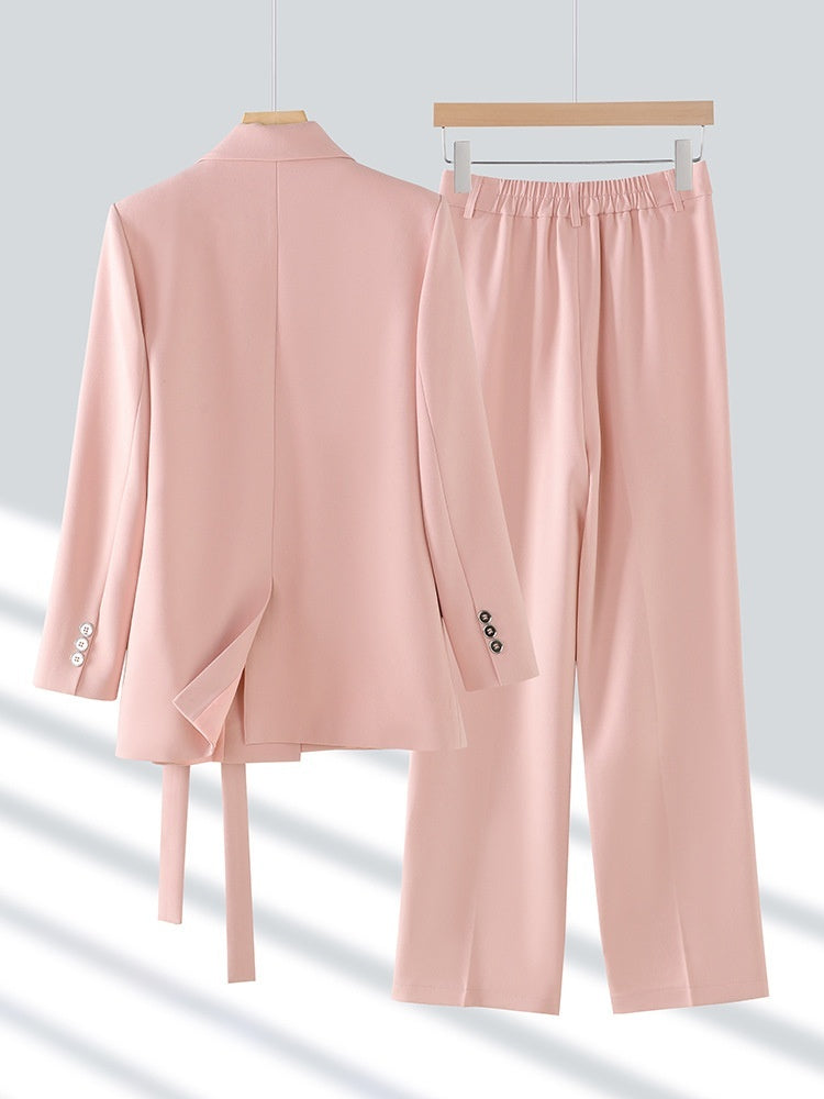 Modern Two-Piece Suit with Comfortable Wide-Leg Pants