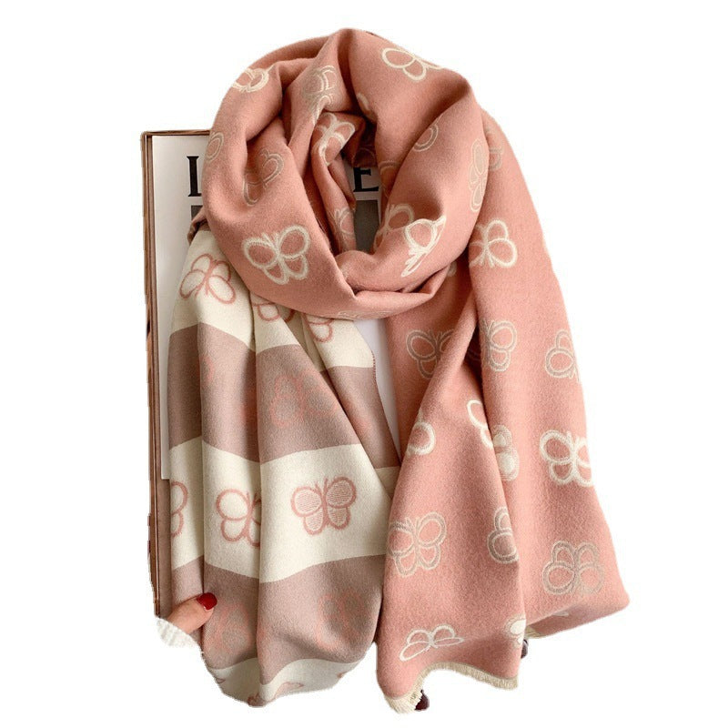 Soft Thickened Cashmere Scarf – Double-Sided Comfort