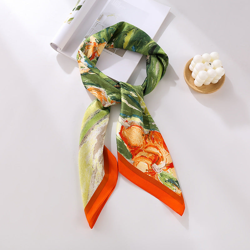 Soft Silky Red Scarf with Stunning Contrast Design