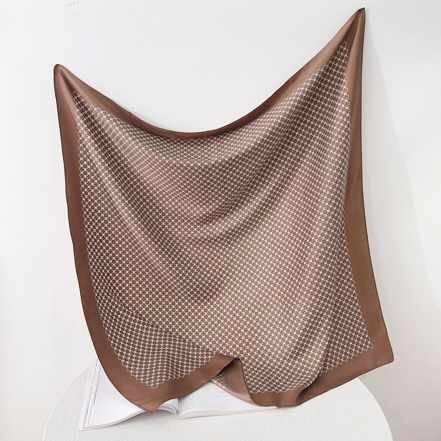 Soft Silky Red Scarf with Stunning Contrast Design