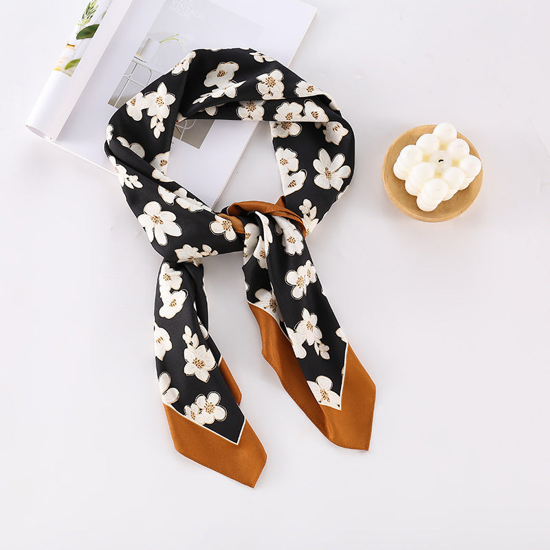 Soft Silky Red Scarf with Stunning Contrast Design