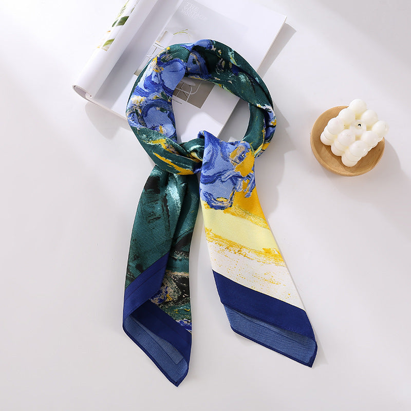 Soft Silky Red Scarf with Stunning Contrast Design