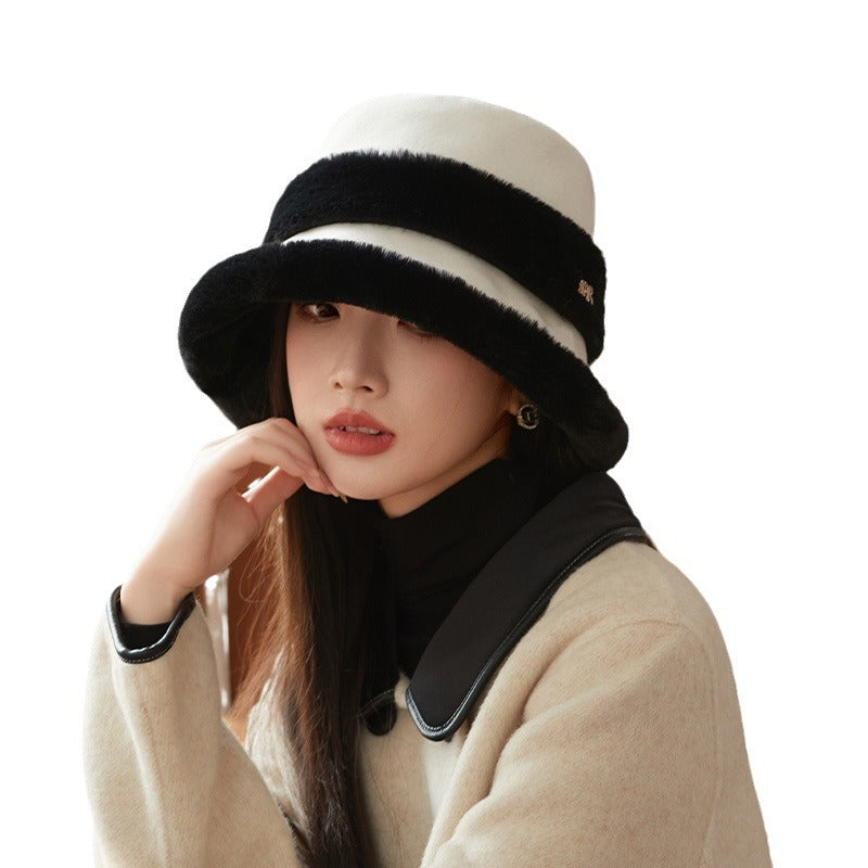 Cozy Velvet Bucket Hat with Cute Warm Earflaps