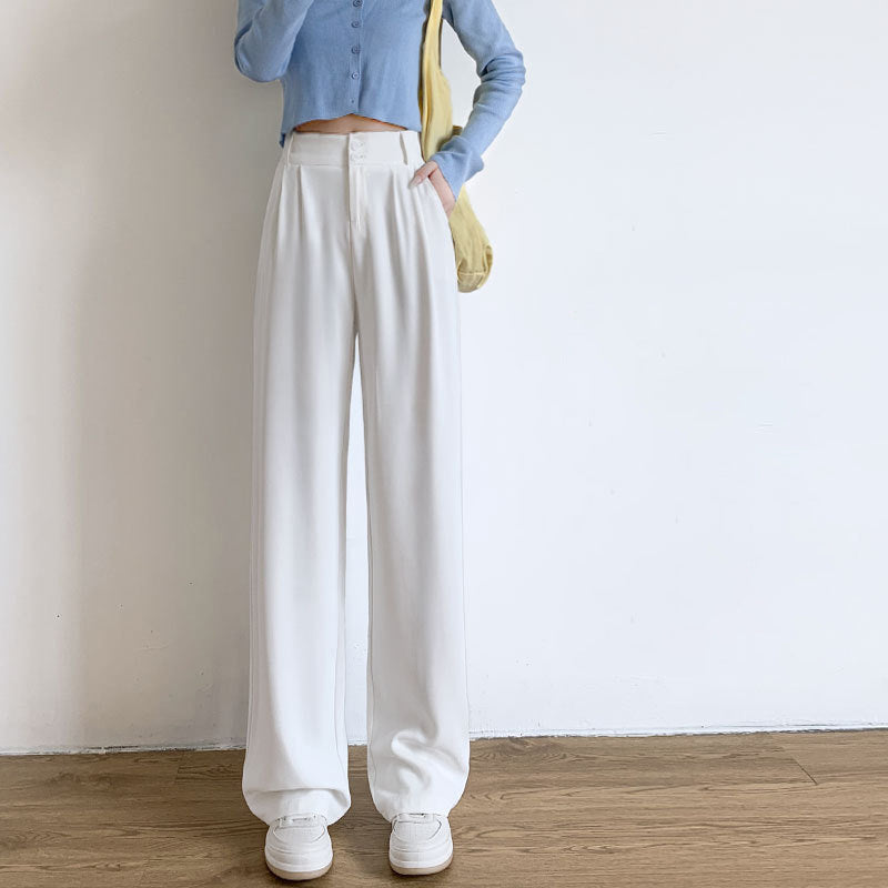 Trendy High Waist Drooping Suit Pants, Perfect Fit Guaranteed