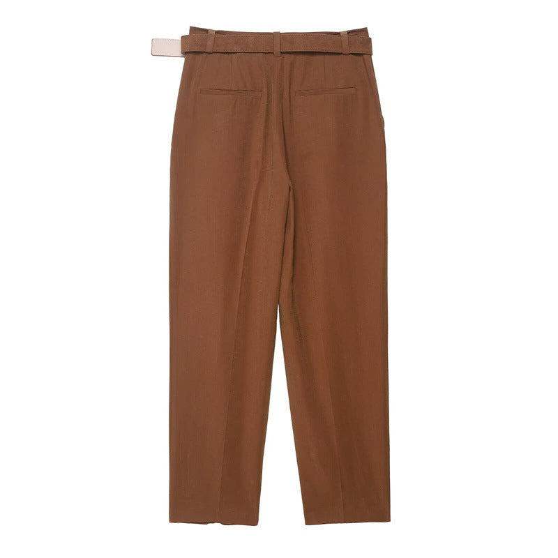 Lightweight Draped Pants with Belt – Summer Fashion