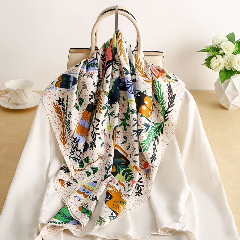 Soft Silky Red Scarf with Stunning Contrast Design