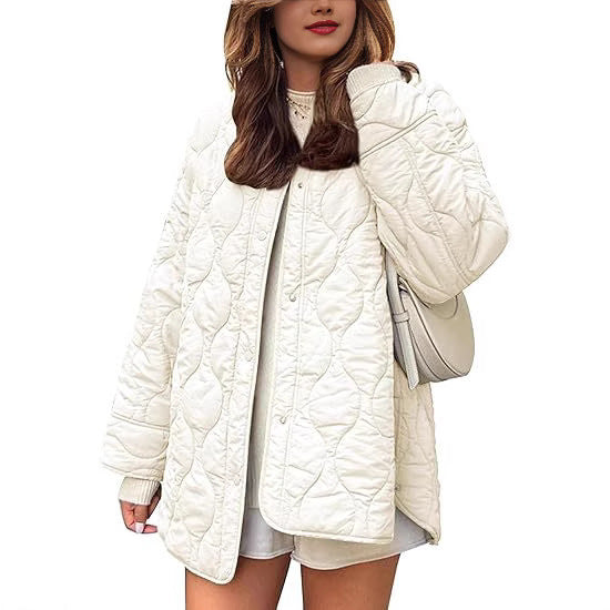 Lightweight Cotton Coat, Loose Fit, Stylish String Accent
