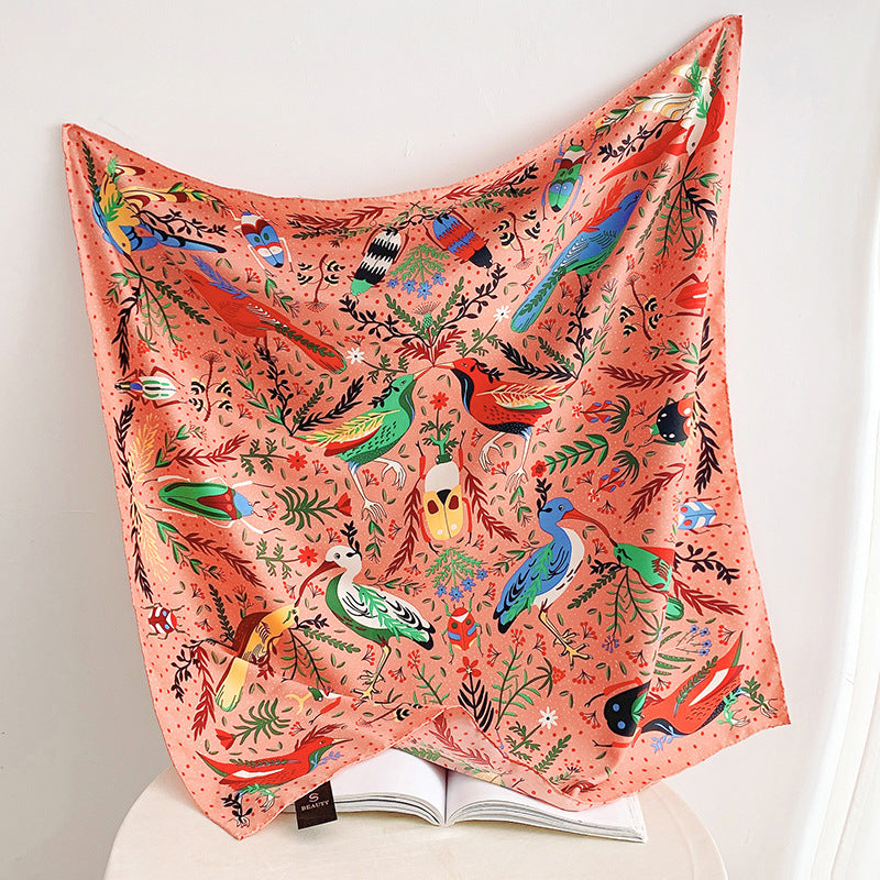 Soft Silky Red Scarf with Stunning Contrast Design