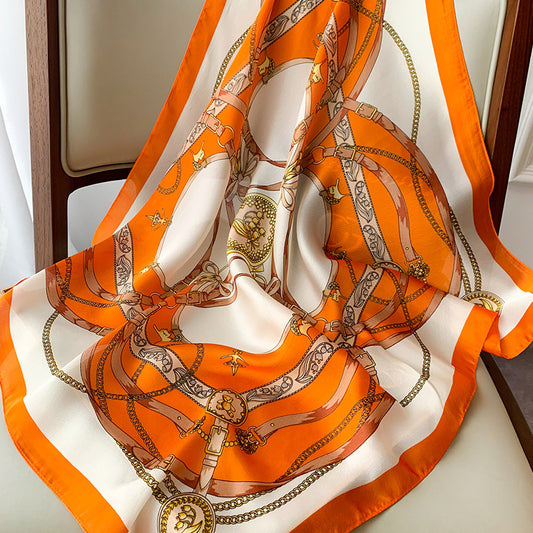 Printed Satin Scarf – Hair to Handbag Ready