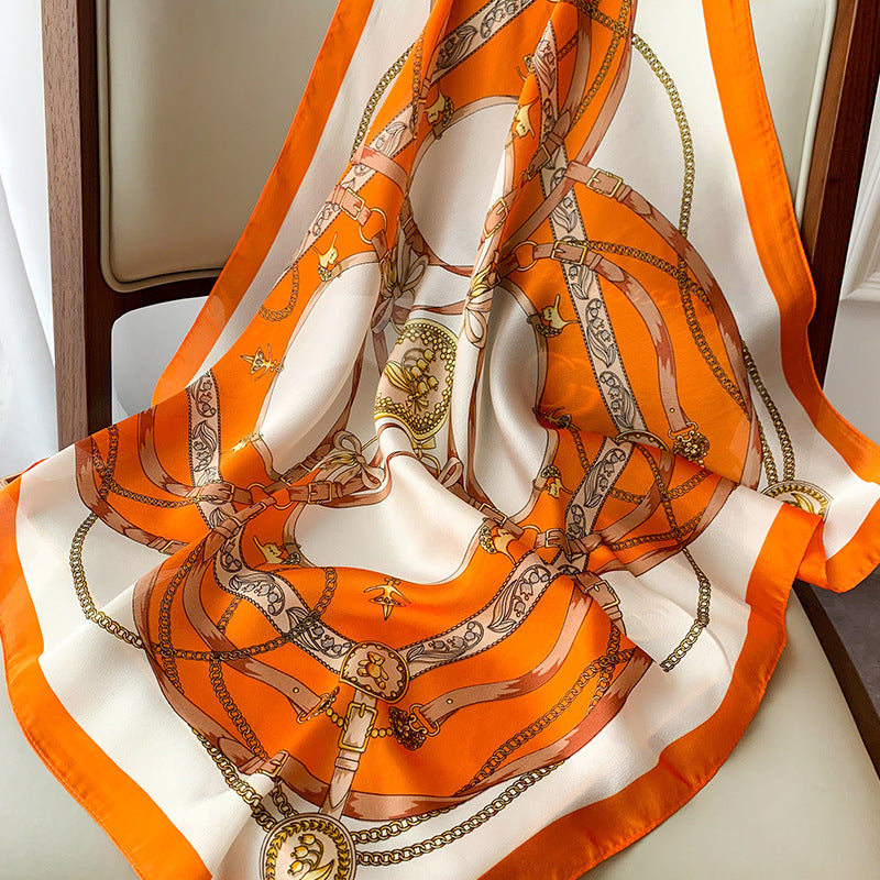 Printed Satin Scarf – Hair to Handbag Ready