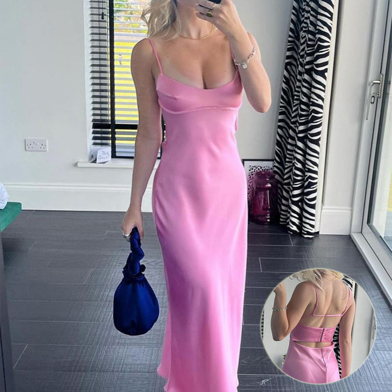 Flowy Satin Camis Dress – Casual Comfort Meets Evening Glam