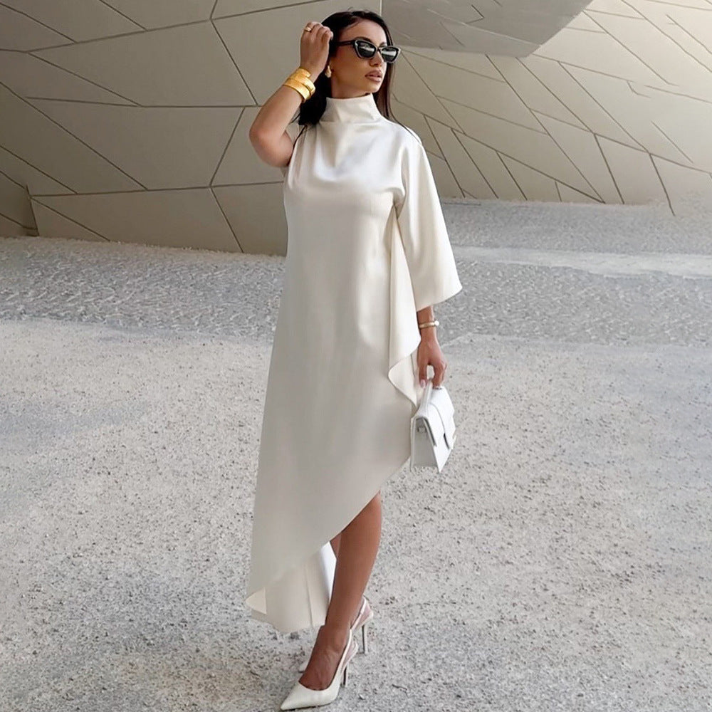Graceful Flow Irregular Hem Dress for Effortless Style