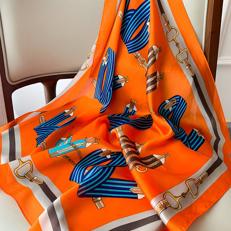 Printed Satin Scarf – Hair to Handbag Ready