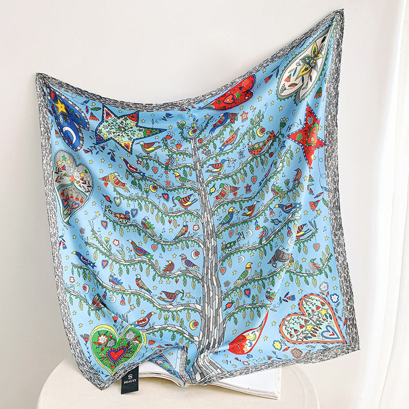 Soft Silky Red Scarf with Stunning Contrast Design