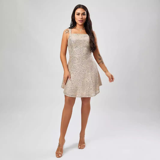 Dazzle in Style: Mini Sling Sequin Dress for Parties
