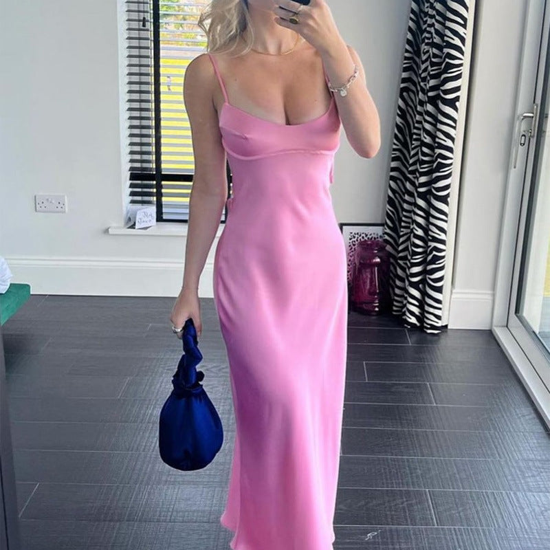 Flowy Satin Camis Dress – Casual Comfort Meets Evening Glam