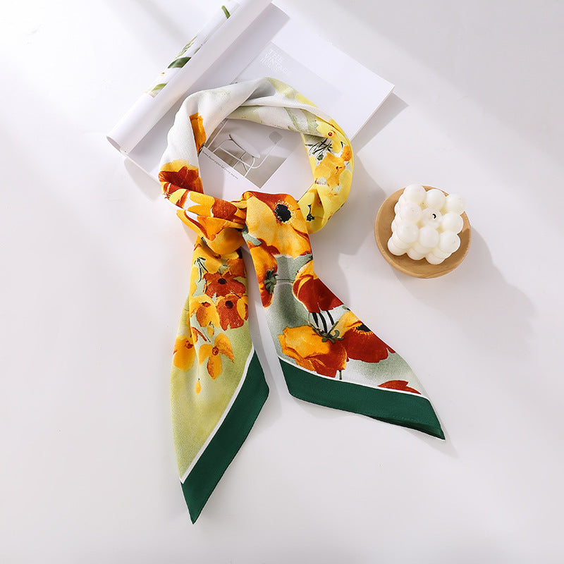 Soft Silky Red Scarf with Stunning Contrast Design