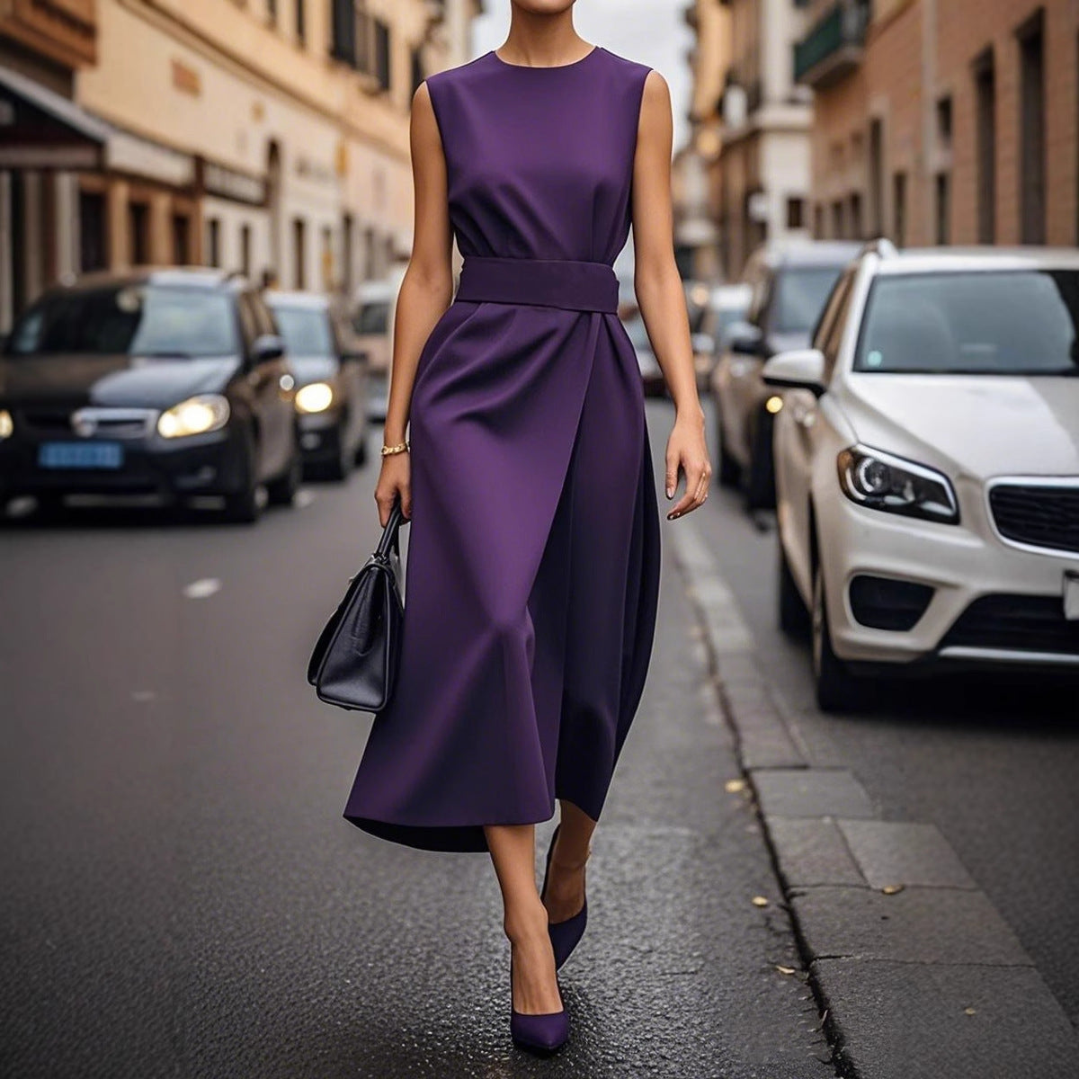 Modern Belted Summer Dress – Perfect for Day or Night