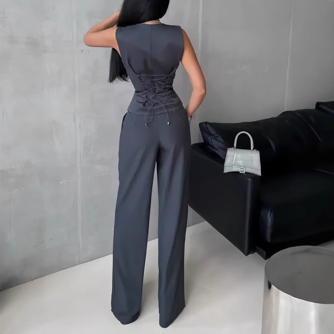 Casual Women’s Vest and Pants Set for Sunny Days