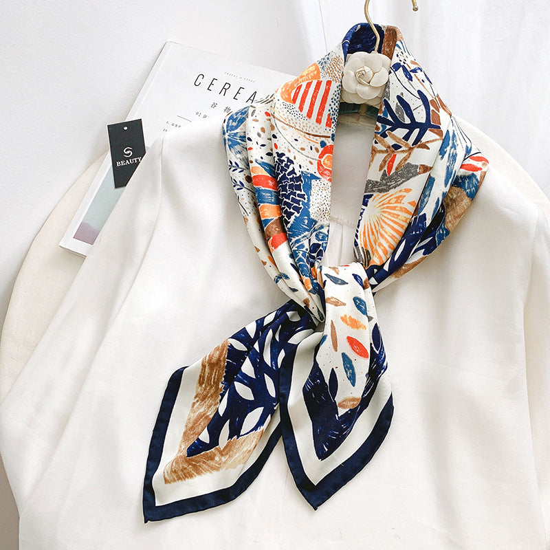 Soft Silky Red Scarf with Stunning Contrast Design