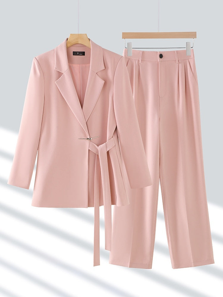 Modern Two-Piece Suit with Comfortable Wide-Leg Pants