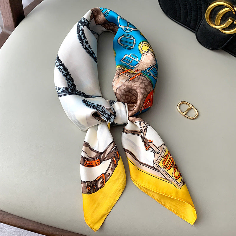 Printed Satin Scarf – Hair to Handbag Ready
