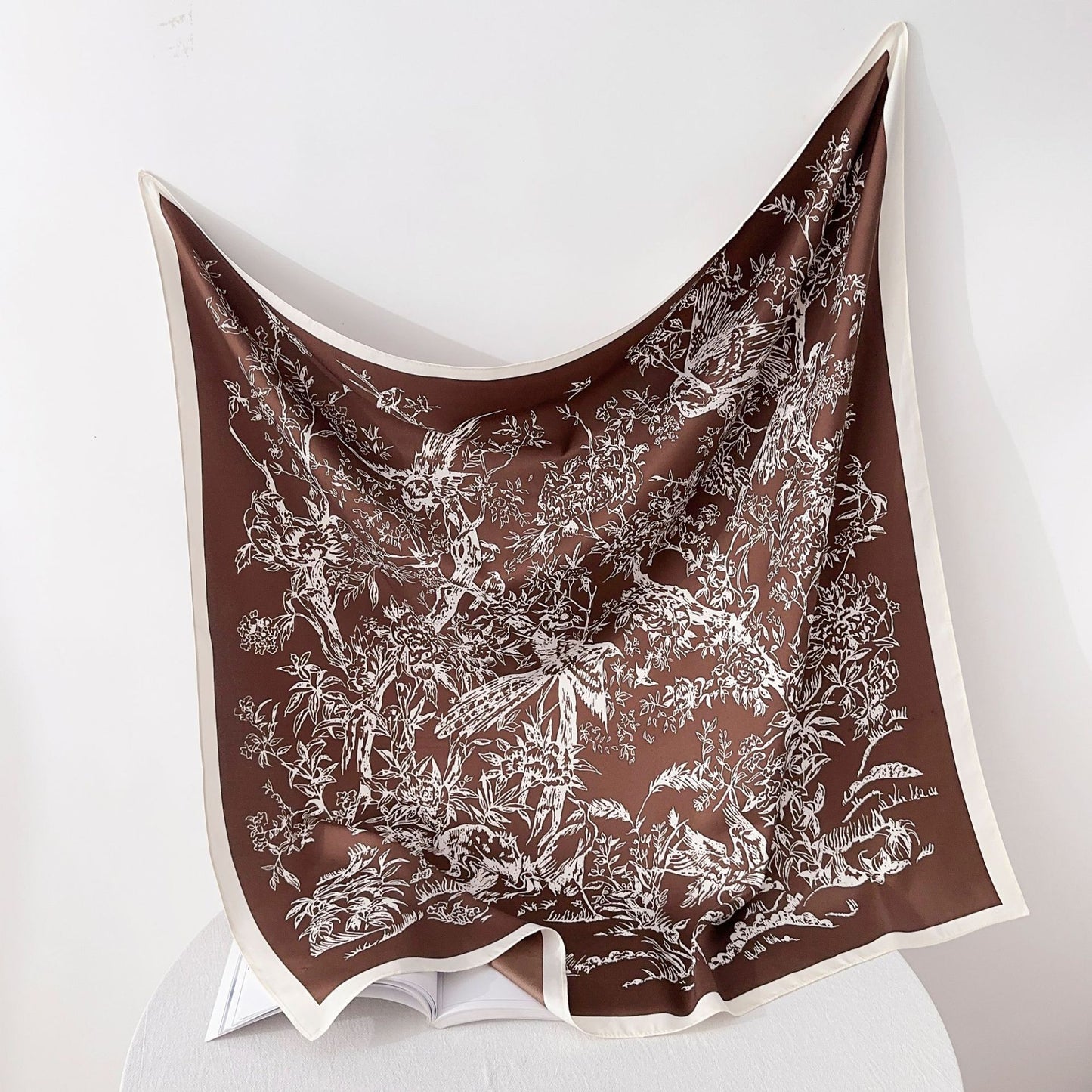 Soft Silky Red Scarf with Stunning Contrast Design
