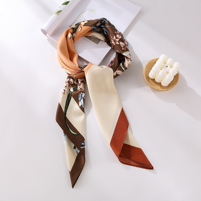 Soft Silky Red Scarf with Stunning Contrast Design