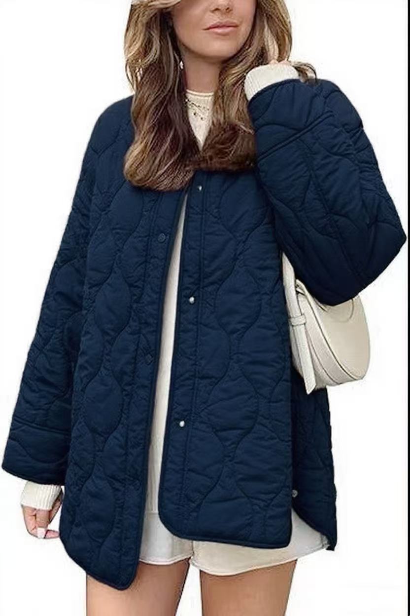 Lightweight Cotton Coat, Loose Fit, Stylish String Accent
