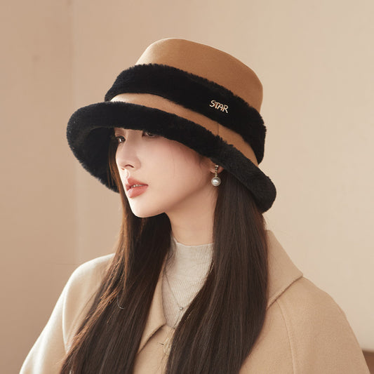 Cozy Velvet Bucket Hat with Cute Warm Earflaps