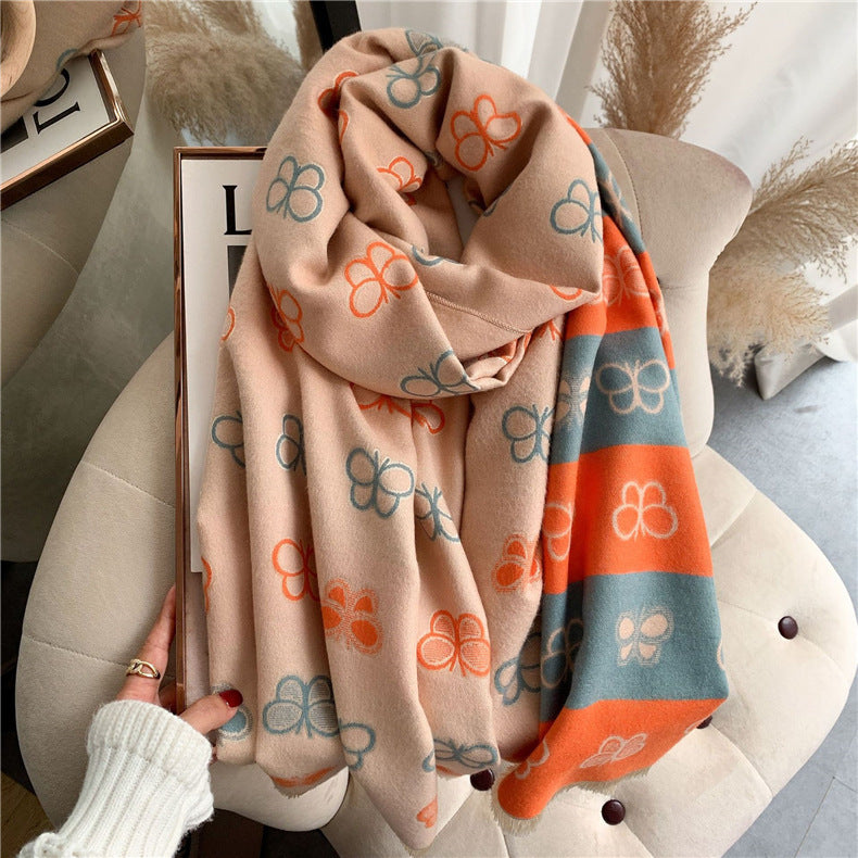 Soft Thickened Cashmere Scarf – Double-Sided Comfort