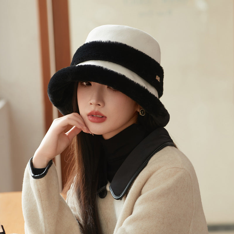 Cozy Velvet Bucket Hat with Cute Warm Earflaps