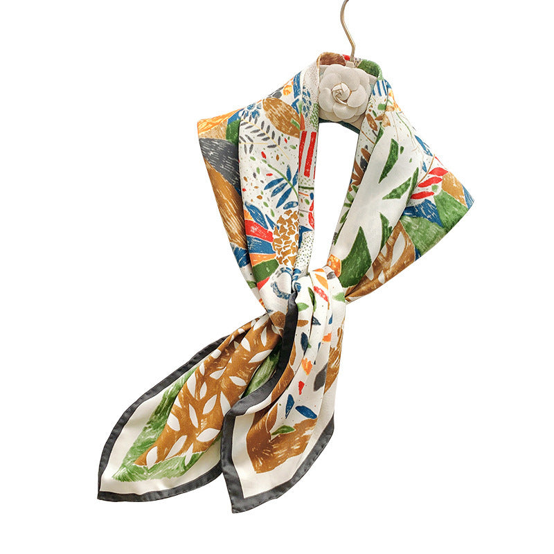 Soft Silky Red Scarf with Stunning Contrast Design