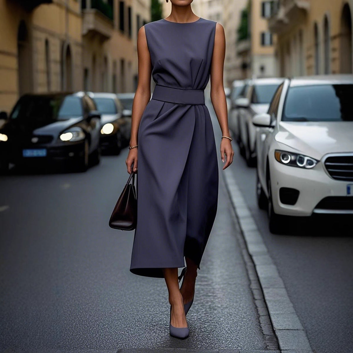 Modern Belted Summer Dress – Perfect for Day or Night