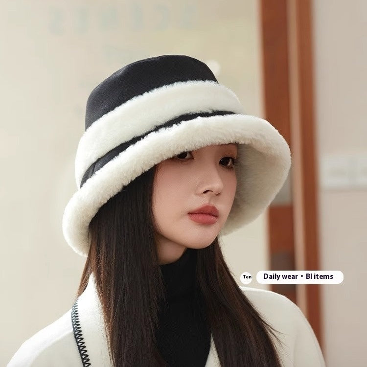 Cozy Velvet Bucket Hat with Cute Warm Earflaps